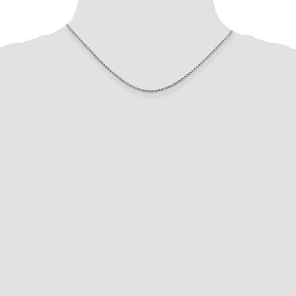 1.5mm Sterling Silver, Diamond Cut Solid Spiga Chain Necklace, 16 Inch - Picture 2 of 8